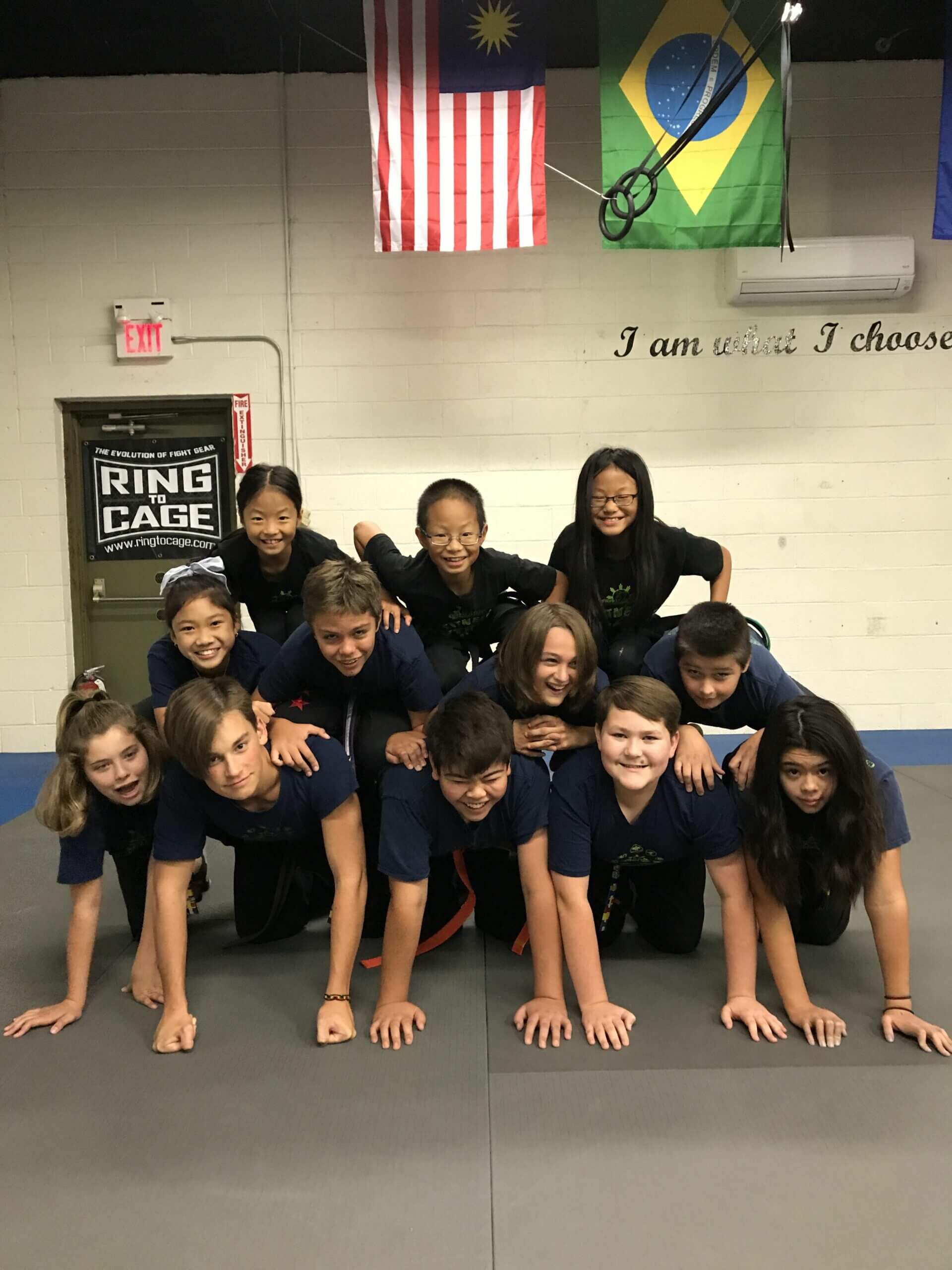 Children in martial arts class